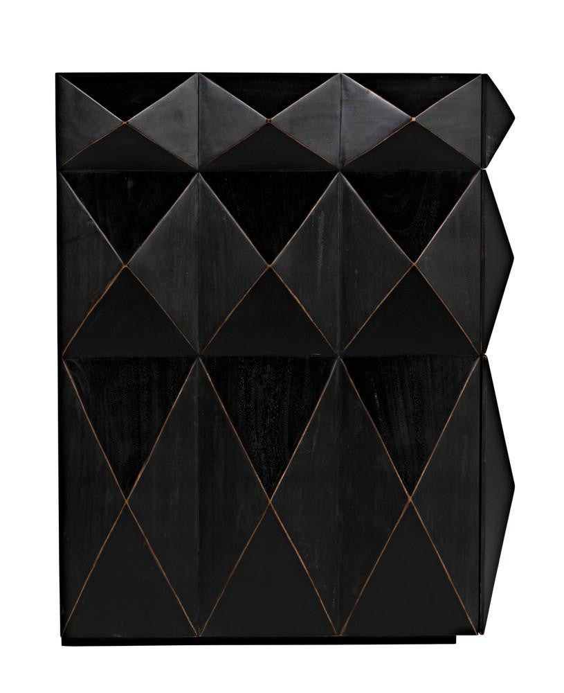 Noir Allegra Dresser, 6-Drawer, Hand-Rubbed Black, 65"W GDRE248HB, Noir GDRE248HB YUU6013LUA