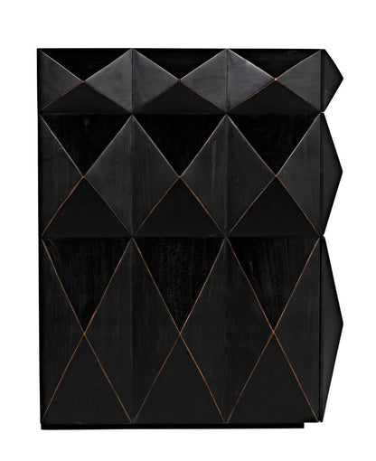 Noir Allegra Dresser, 6-Drawer, Hand-Rubbed Black, 65"W GDRE248HB, Noir GDRE248HB YUU6013LUA