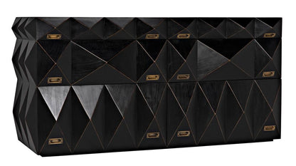 Noir Allegra Dresser, 6-Drawer, Hand-Rubbed Black, 65"W GDRE248HB, Noir GDRE248HB YUU6013LUA
