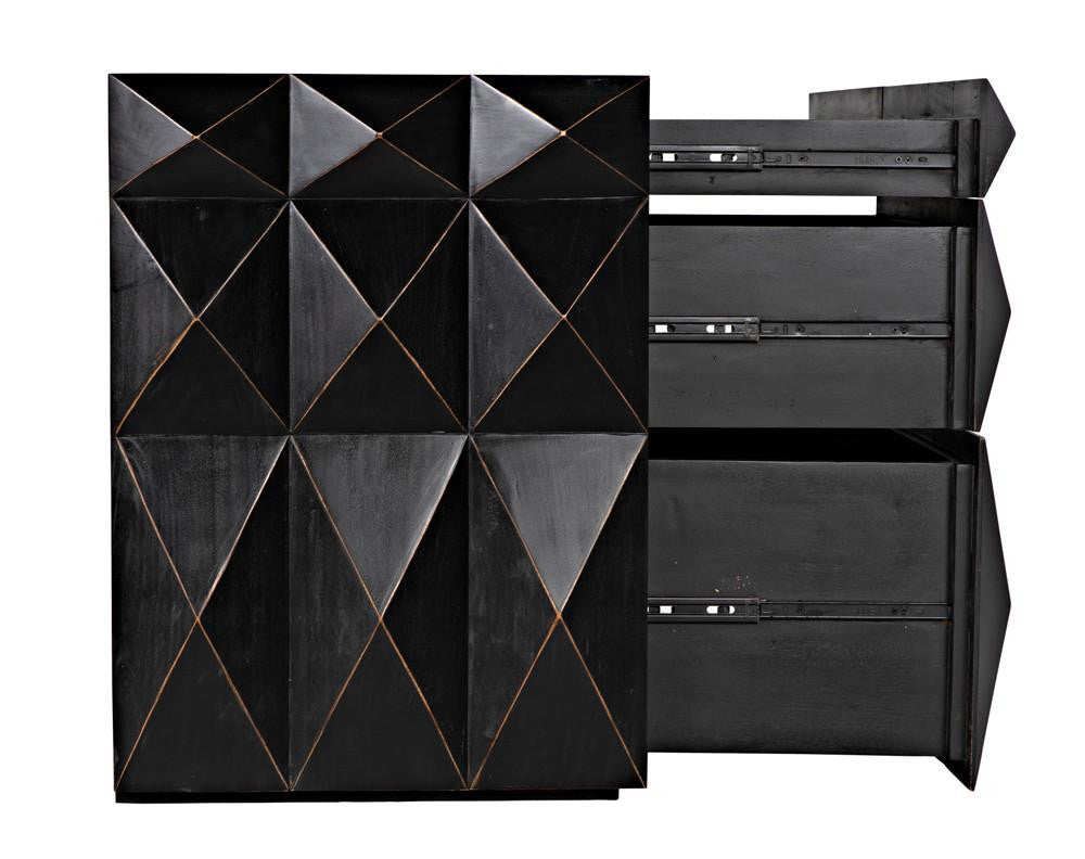 Noir Allegra Dresser, 6-Drawer, Hand-Rubbed Black, 65"W GDRE248HB, Noir GDRE248HB YUU6013LUA