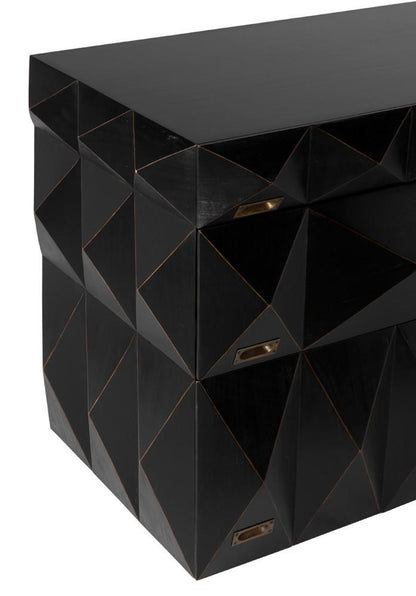 Noir Allegra Dresser, 6-Drawer, Hand-Rubbed Black, 65"W GDRE248HB, Noir GDRE248HB YUU6013LUA