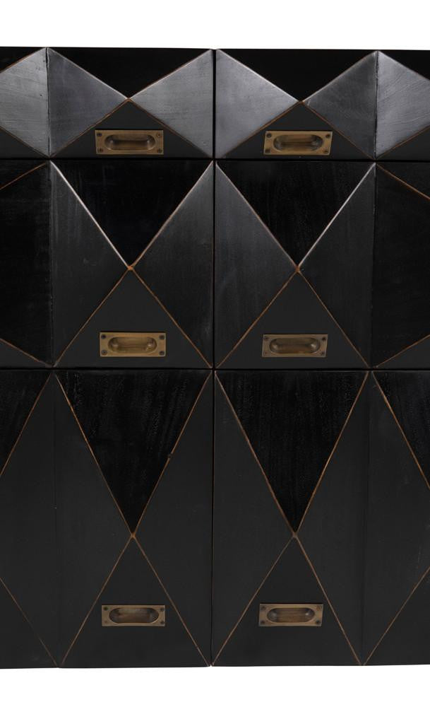 Noir Allegra Dresser, 6-Drawer, Hand-Rubbed Black, 65"W GDRE248HB, Noir GDRE248HB YUU6013LUA