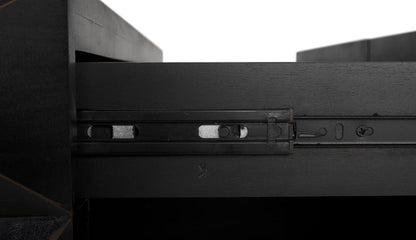 Noir Allegra Dresser, 6-Drawer, Hand-Rubbed Black, 65"W GDRE248HB, Noir GDRE248HB YUU6013LUA
