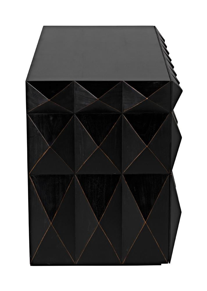 Noir Allegra Dresser, 6-Drawer, Hand-Rubbed Black, 65"W GDRE248HB, Noir GDRE248HB YUU6013LUA