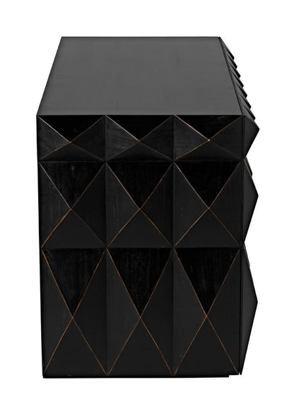 Noir Allegra Dresser, 6-Drawer, Hand-Rubbed Black, 65"W GDRE248HB, Noir GDRE248HB YUU6013LUA