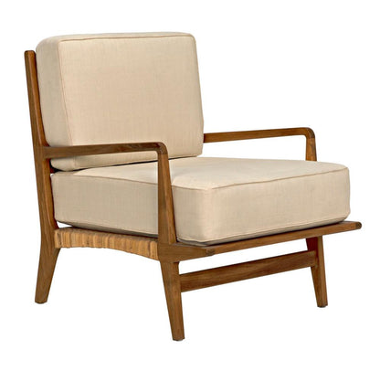 Noir Allister Armchair Natural, Off-White
