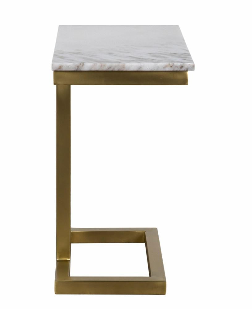 Noir Alonzo Side Table, Antique Brass, 23"H (GTAB359MB YUU6013MRK)