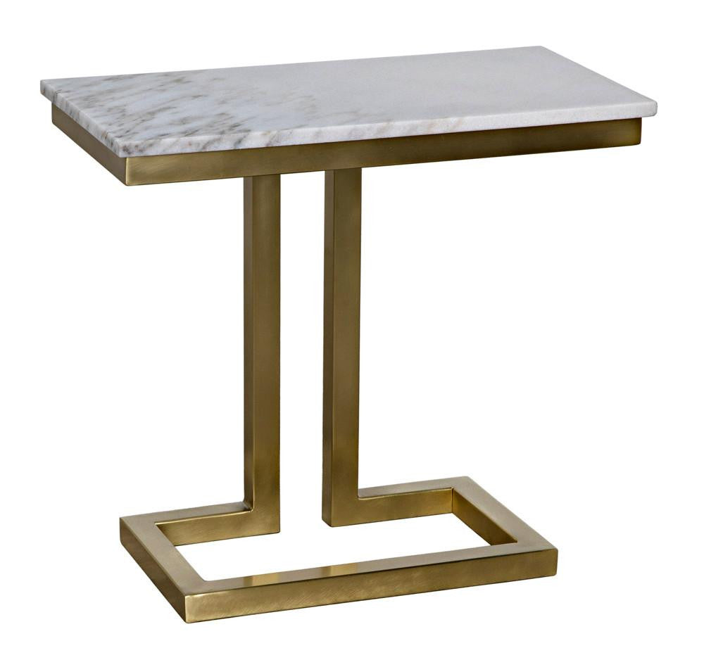 Noir Alonzo Side Table Antique Brass
