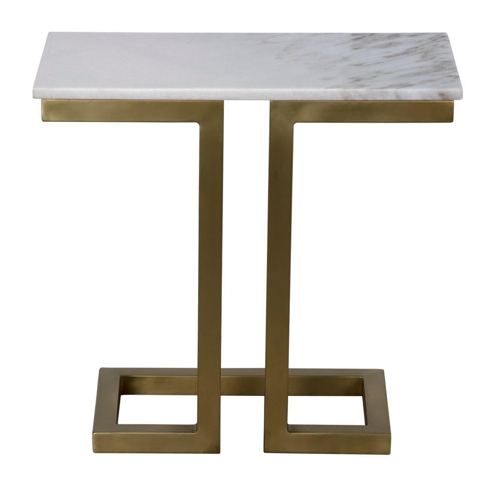 Noir Alonzo Side Table, Antique Brass, 23"H (GTAB359MB YUU6013MRK)