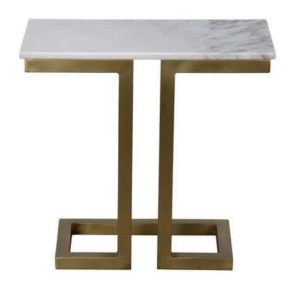 Noir Alonzo Side Table, Antique Brass, 23"H (GTAB359MB YUU6013MRK)