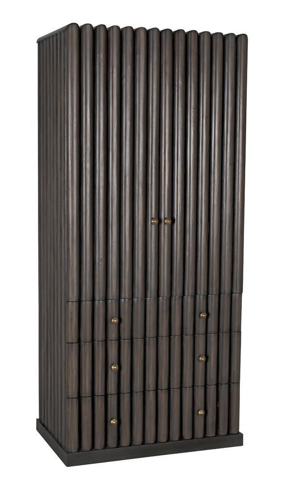 Noir Amunet Hutch Pale with Light Brown Trim