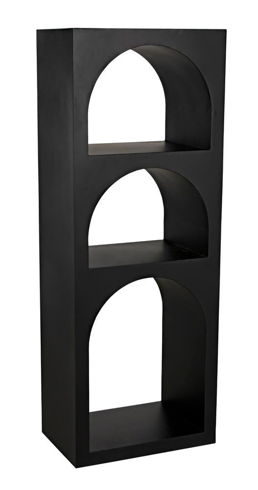 Noir Aqueduct Bookcase, Black Metal, 59"H (GBCS240MTB-A YUU6013LRR)