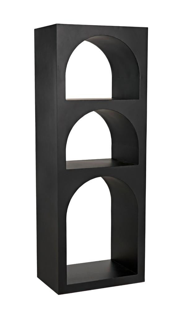 Noir Aqueduct Bookcase Black Metal