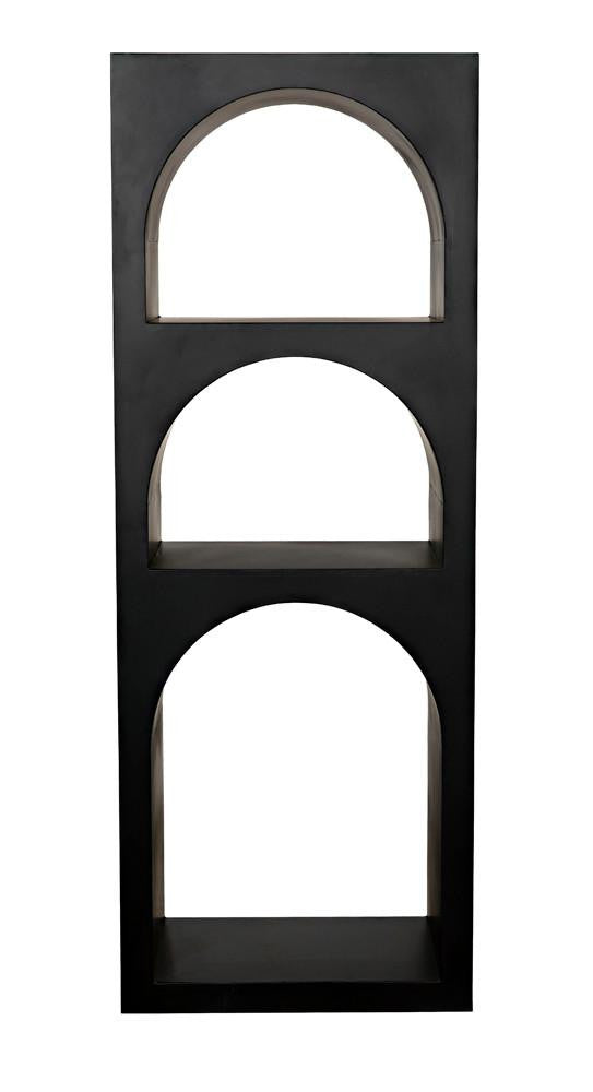 Noir Aqueduct Bookcase Black Metal