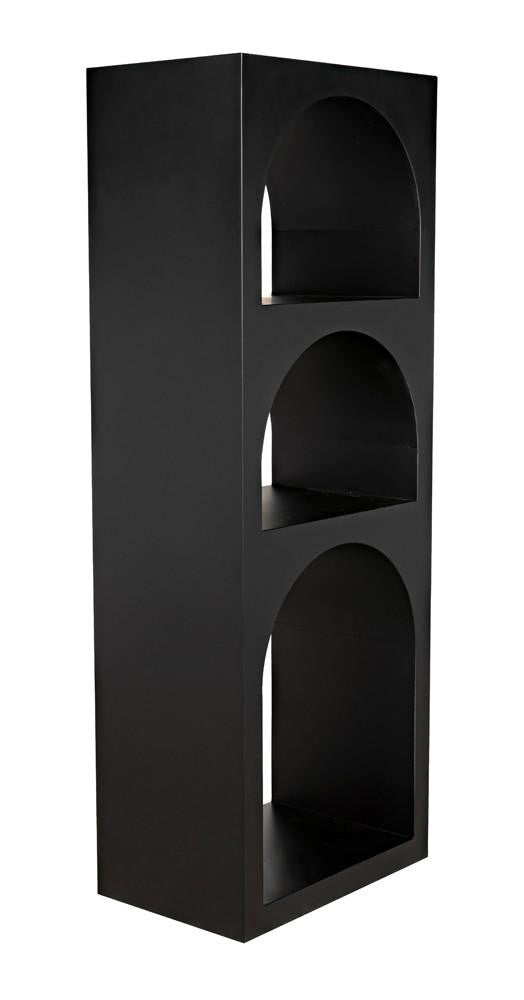 Noir Aqueduct Bookcase, Black Metal, 59"H (GBCS240MTB-A YUU6013LRR)