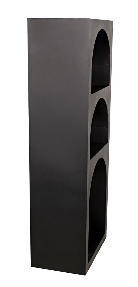Noir Aqueduct Bookcase, Black Metal, 59"H (GBCS240MTB-A YUU6013LRR)