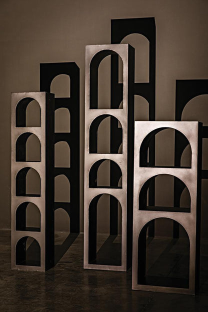 Noir Aqueduct Bookcase, Black Metal, 59"H (GBCS240MTB-A YUU6013LRR)