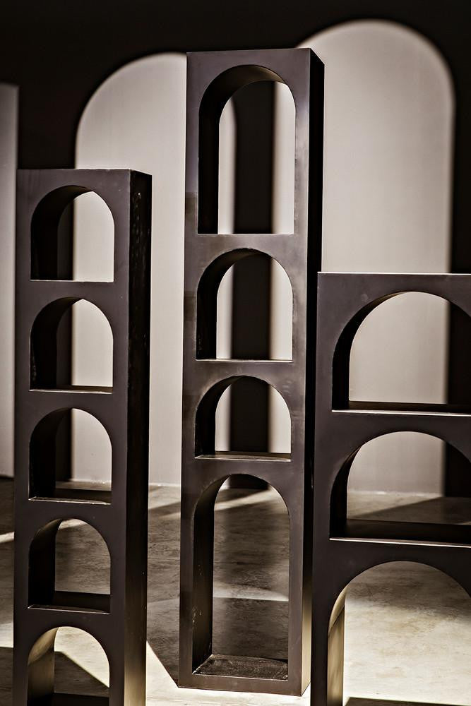Noir Aqueduct Bookcase, Black Metal, 72"H (GBCS240MTB-C YUU6013LRU)