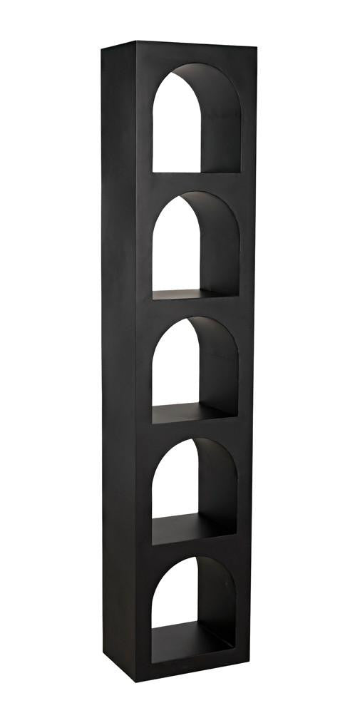Noir Aqueduct Bookcase, Black Metal, 72"H (GBCS240MTB-C YUU6013LRU)