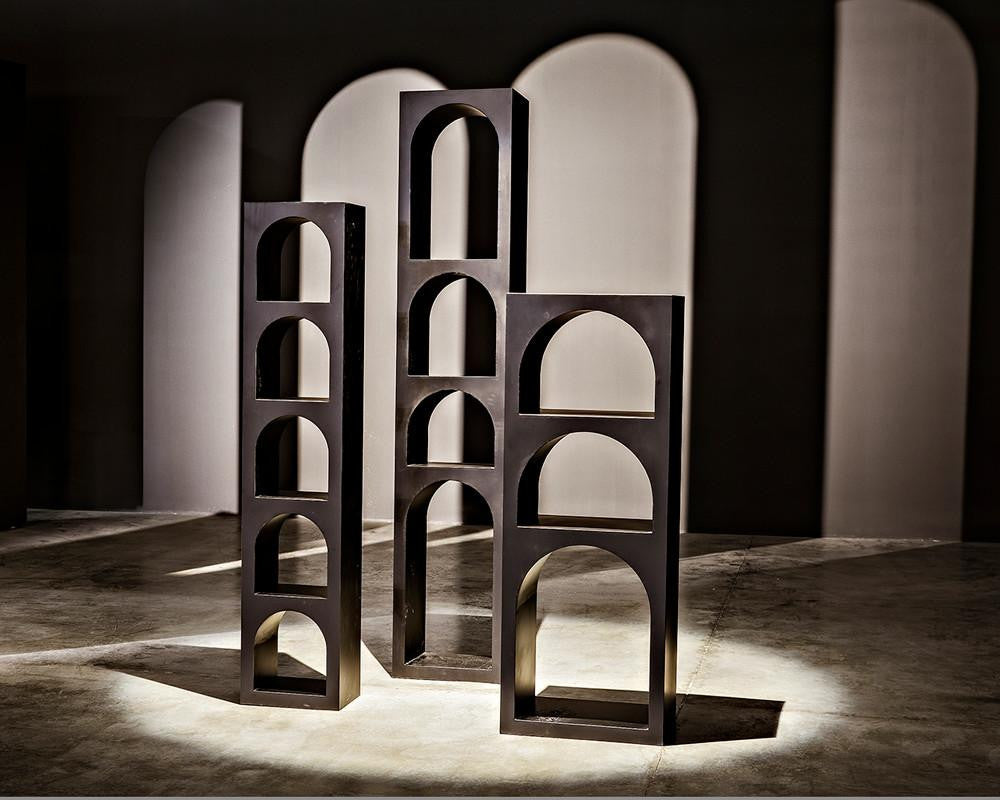 Noir Aqueduct Bookcase, Black Metal, 72"H (GBCS240MTB-C YUU6013LRU)