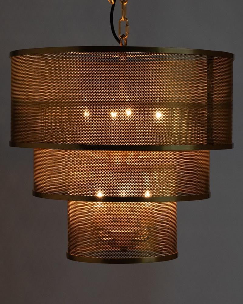 Noir Arena Pendant, 8-Light, Antique Brass, 20"W (LAMP646MB YUU6013FYK)