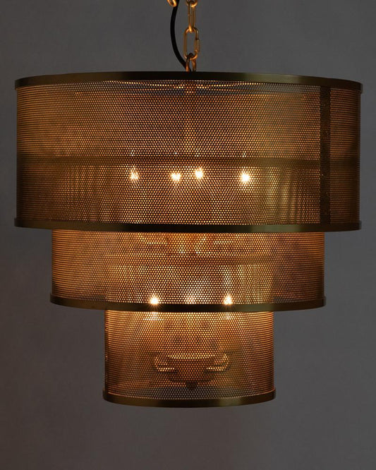 Noir Arena Pendant, 8-Light, Antique Brass, 20"W (LAMP646MB YUU6013FYK)