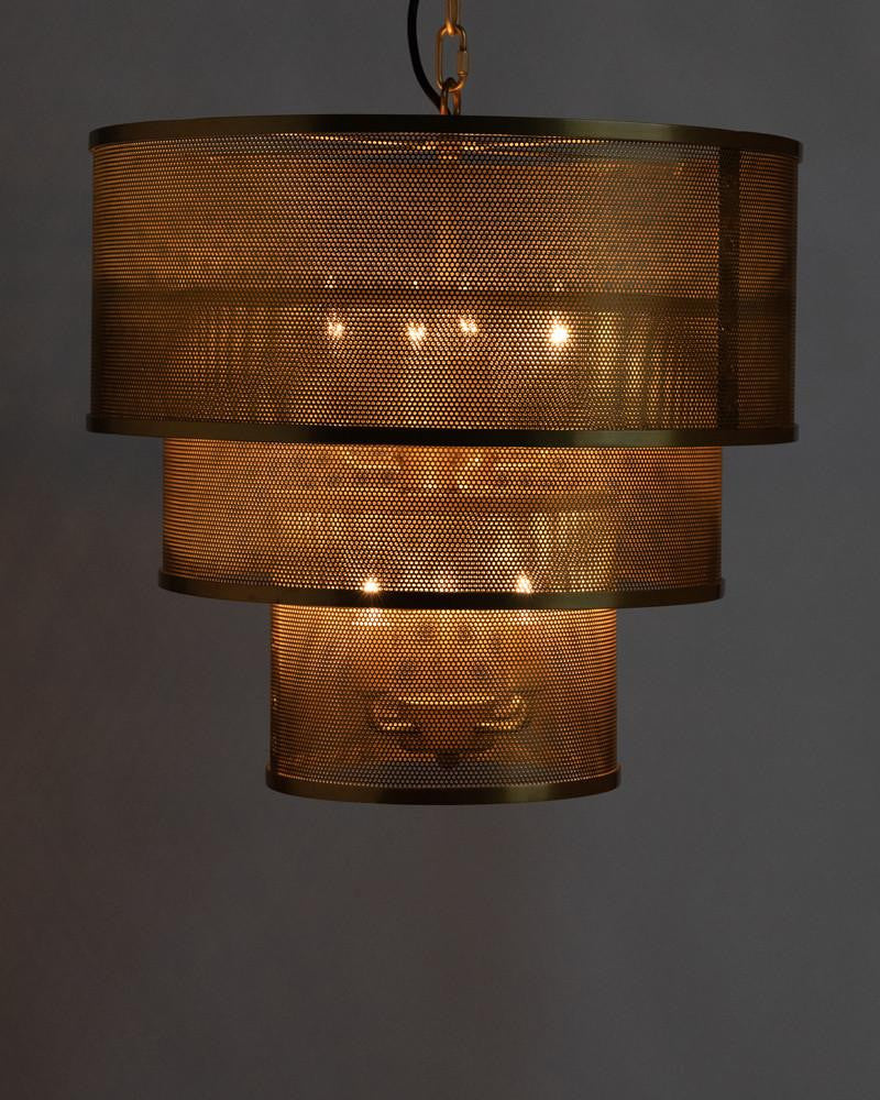Noir Arena Pendant, 8-Light, Antique Brass, 20"W (LAMP646MB YUU6013FYK)