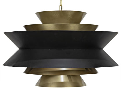 Noir Arion Pendant Matte Black, Antique Brass