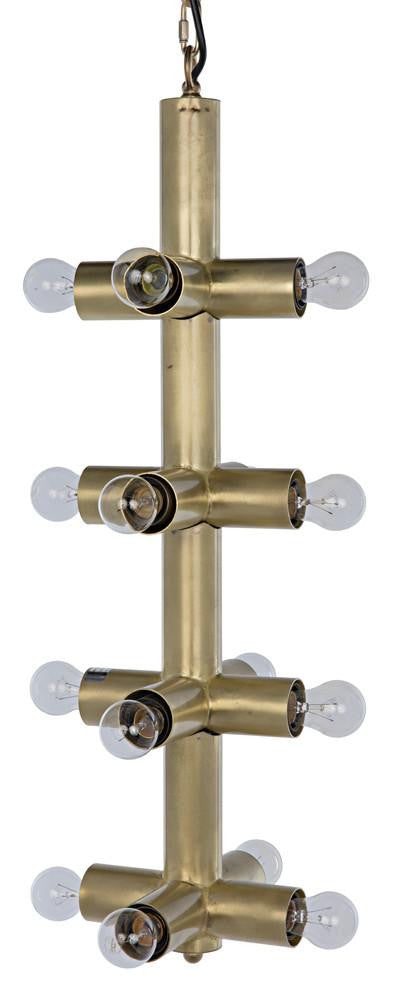 Noir Axe Chandelier Antique Brass