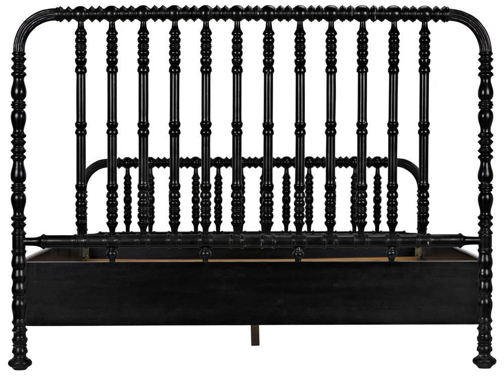 Noir Bachelor Bed, Eastern King, Hand Rubbed Black
