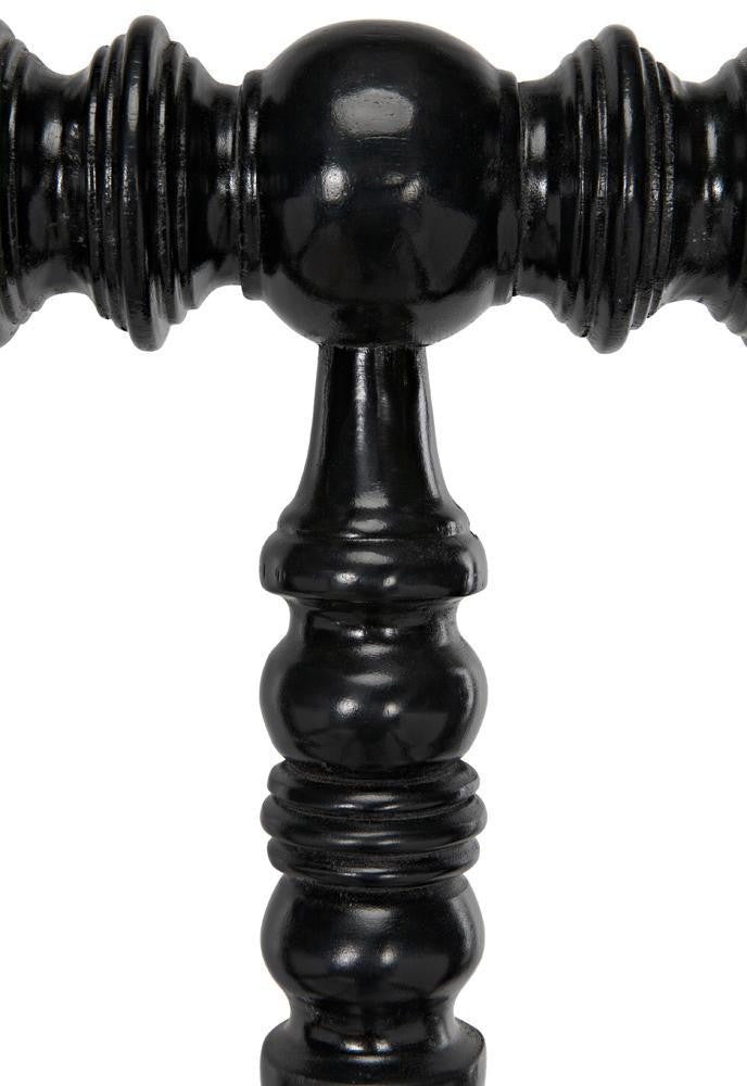 Noir Bachelor Bed, Eastern King, Hand Rubbed Black