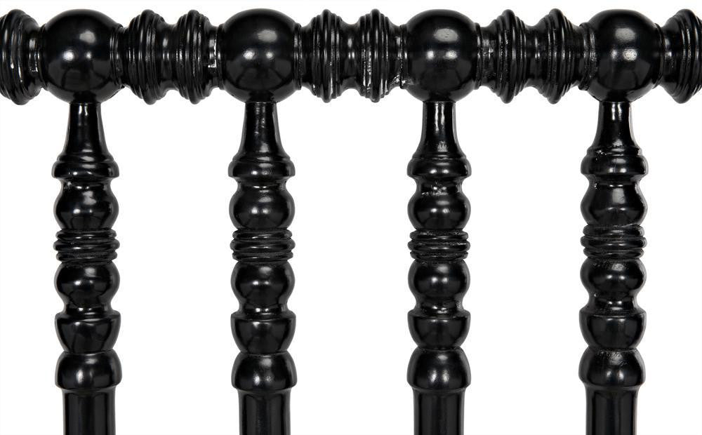 Noir Bachelor Bed, Eastern King, Hand Rubbed Black