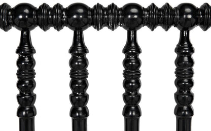 Noir Bachelor Bed, Eastern King, Hand Rubbed Black