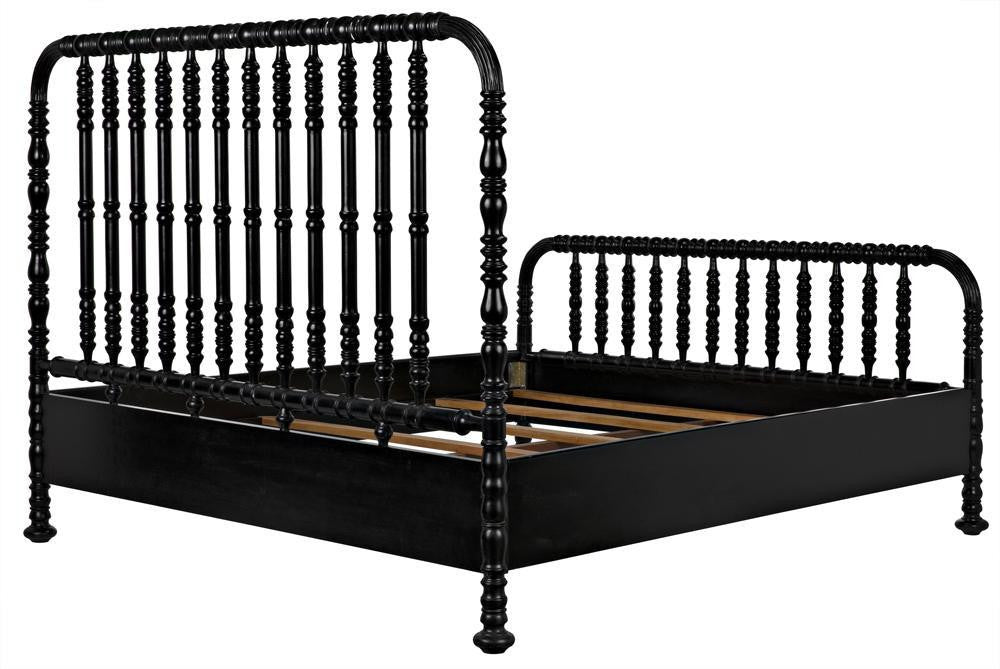 Noir Bachelor Bed, Eastern King, Hand Rubbed Black