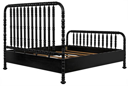 Noir Bachelor Bed, Eastern King, Hand Rubbed Black