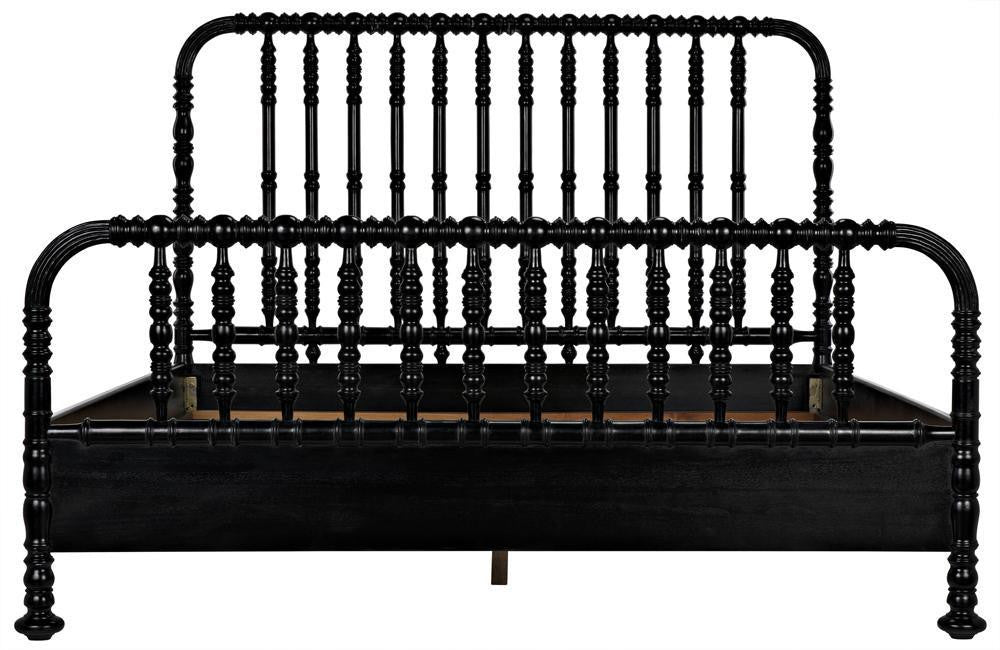 Noir Bachelor Bed, Eastern King, Hand Rubbed Black