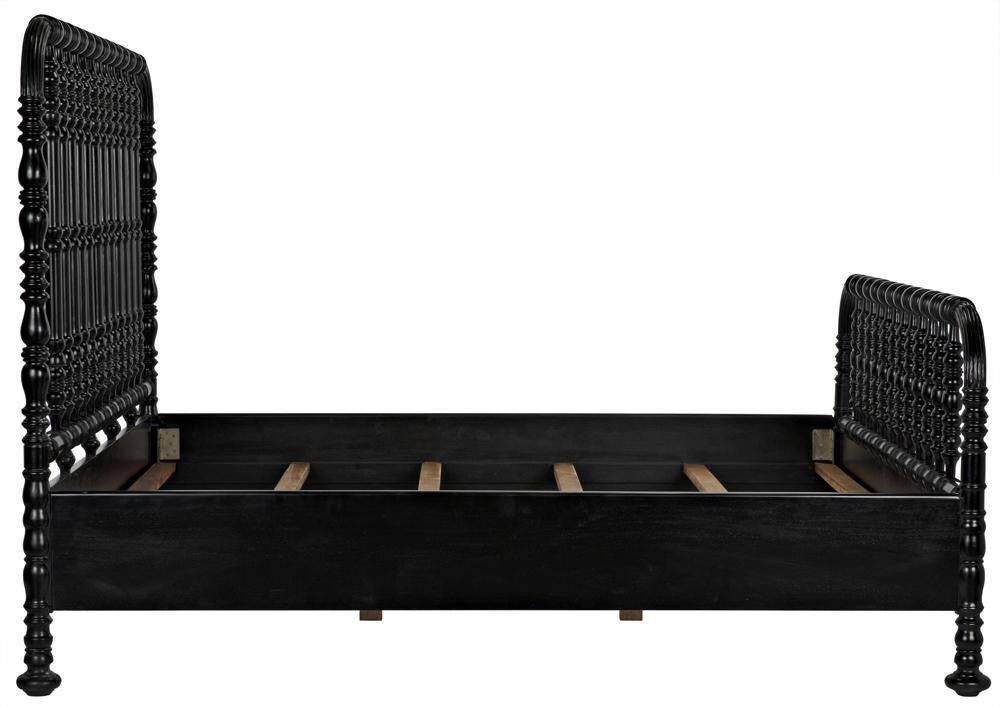 Noir Bachelor Bed, Eastern King, Hand Rubbed Black