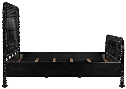 Noir Bachelor Bed, Eastern King, Hand Rubbed Black