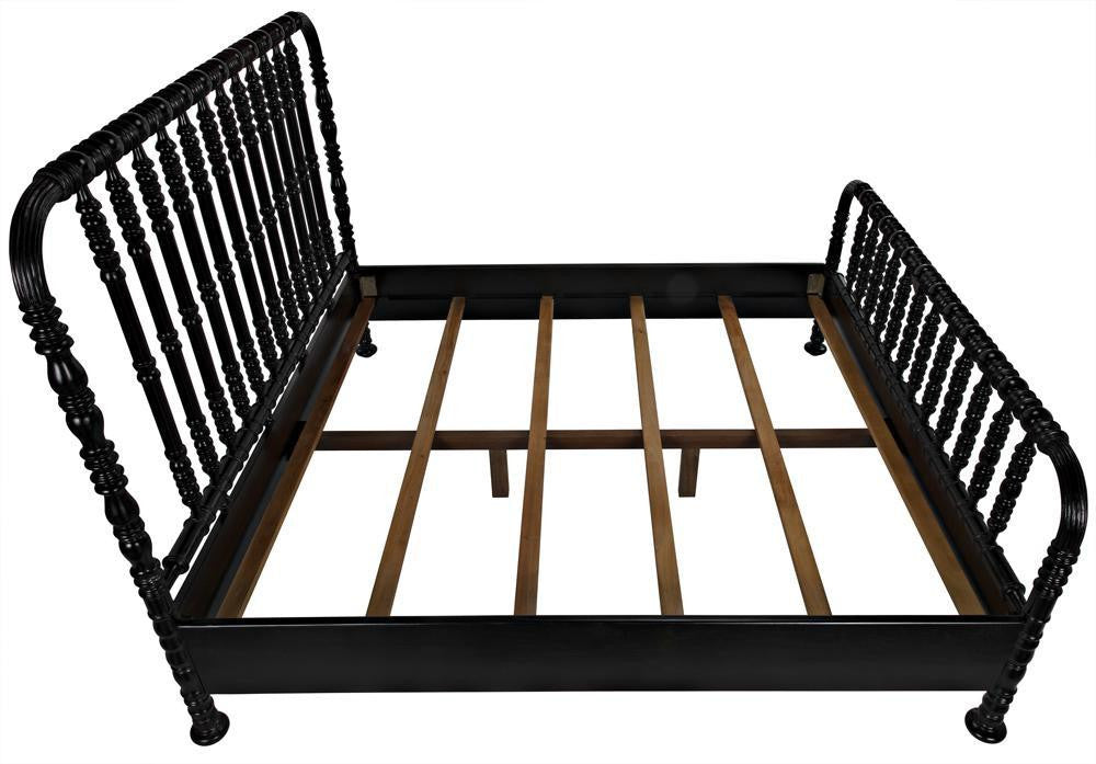 Noir Bachelor Bed, Eastern King, Hand Rubbed Black
