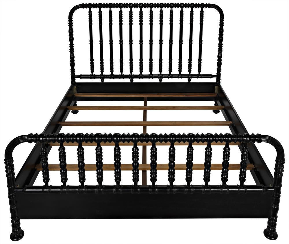 Noir Bachelor Bed, Eastern King, Hand Rubbed Black