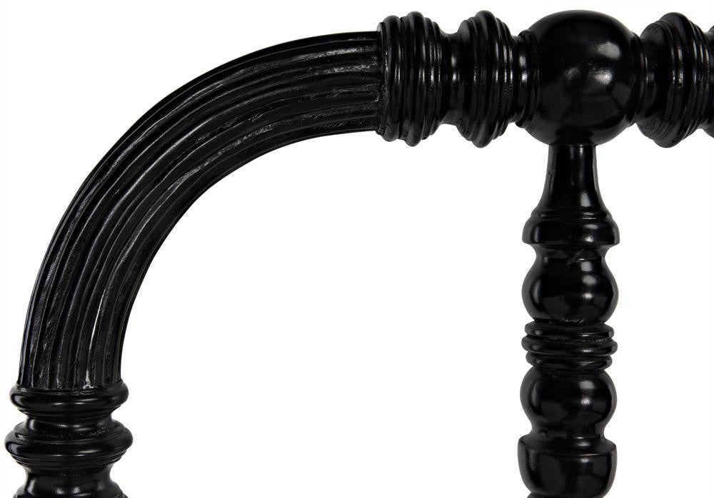 Noir Bachelor Bed, Eastern King, Hand Rubbed Black