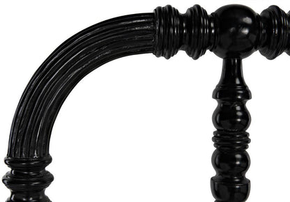 Noir Bachelor Bed, Eastern King, Hand Rubbed Black