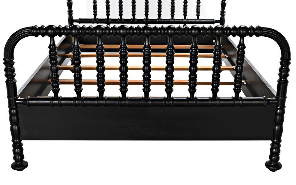 Noir Bachelor Bed, Queen, Hand Rubbed Black
