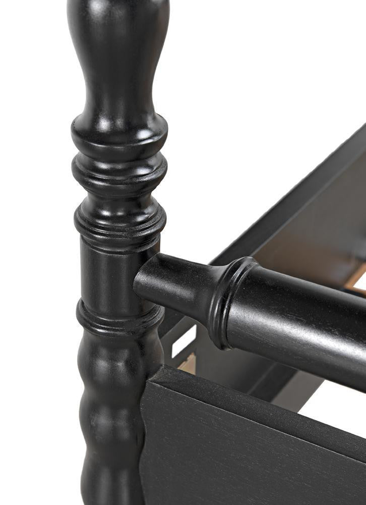 Noir Bachelor Bed, Queen, Hand Rubbed Black