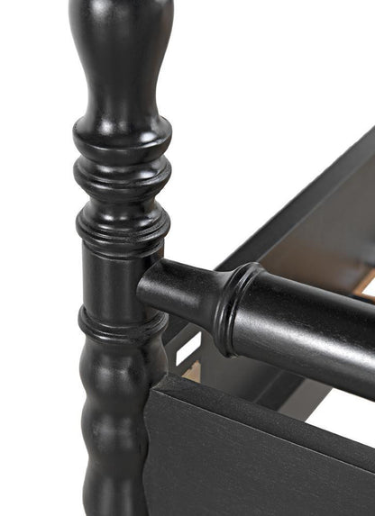 Noir Bachelor Bed, Queen, Hand Rubbed Black