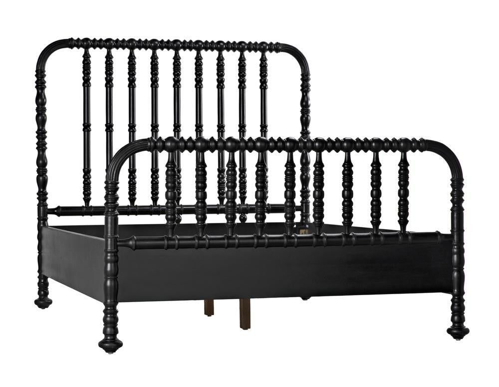 Noir Bachelor Bed, Queen Hand Rubbed Black