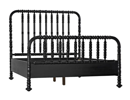 Noir Bachelor Bed, Queen Hand Rubbed Black