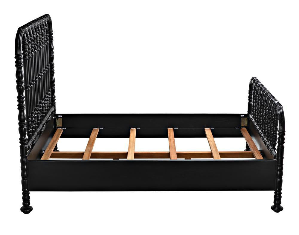 Noir Bachelor Bed, Queen, Hand Rubbed Black