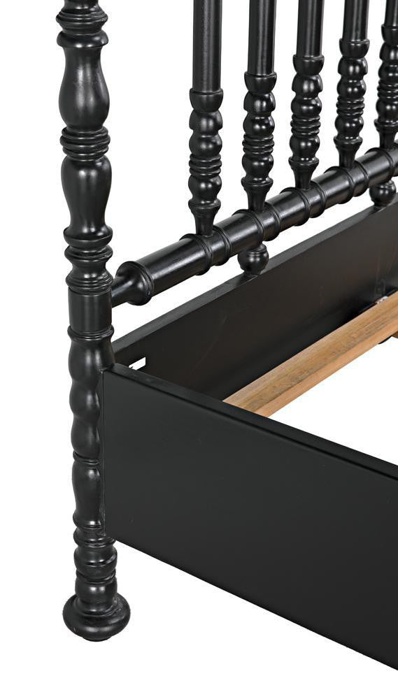 Noir Bachelor Bed, Queen, Hand Rubbed Black