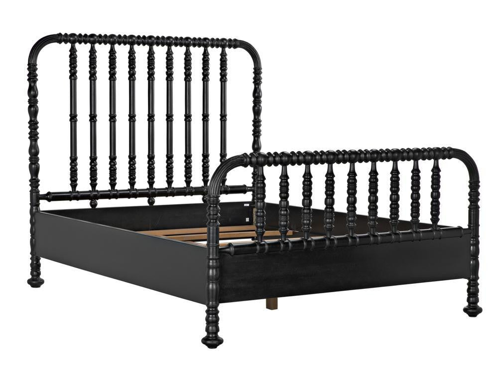 Noir Bachelor Bed, Queen, Hand Rubbed Black